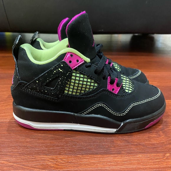Air Jordan 4 Retro PS Fuchsia 487725-027 Girls Size 12 C Basketball - Picture 5 of 9